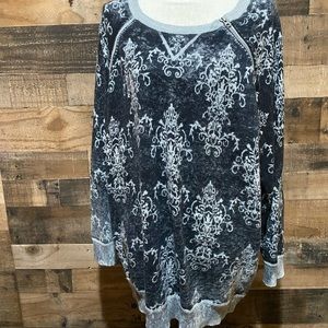 Ruffhewn 2X Sweater Plus Size Long Size damask